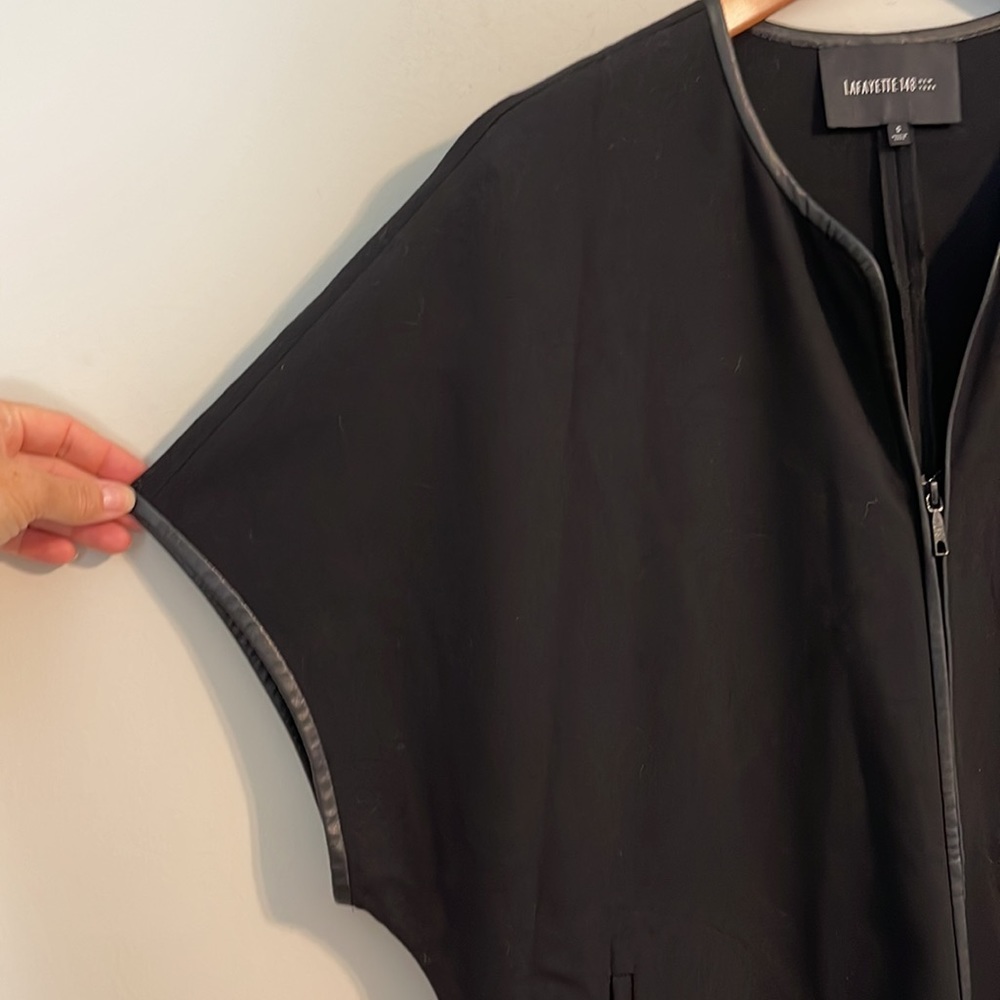 Lafayette 148 chic black zip up top oversized small - Picture 4 of 7